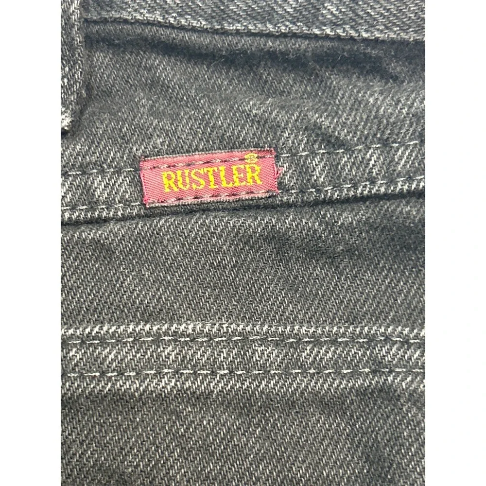 VTG Rustler Jeans Mens 36x29 Black Denim Relaxed Fit Casual‎ Pants
